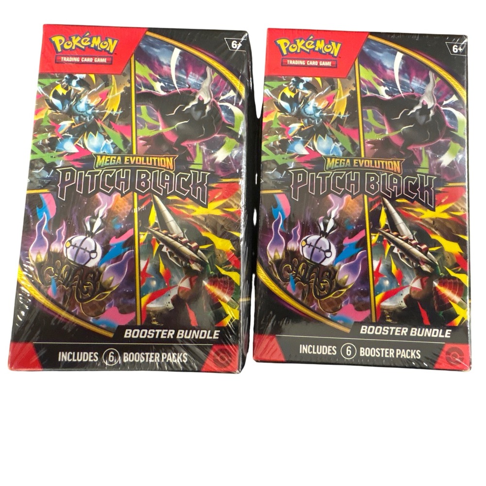 Lot of 2 Pokemon TCG Mega Evolution Pitch Black Booster Bundles 6-Pack Sealed